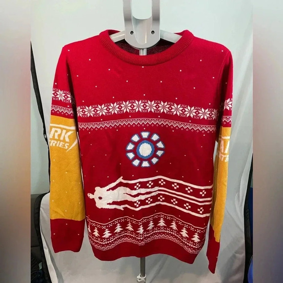 Numskull iron man‎ stark industries holiday sweater size large Marvel comics B2 - Picture 1 of 9
